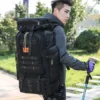 80L Large Capacity Backpack & nbsp; Hiking Bag Military Waterproof Vintage Khaki