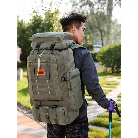 80L Large Capacity Backpack  Hiking Bag Military Waterproof Camouflage A