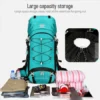 60L Large Capacity Waterproof Hiking Camping Backpack Dark Green